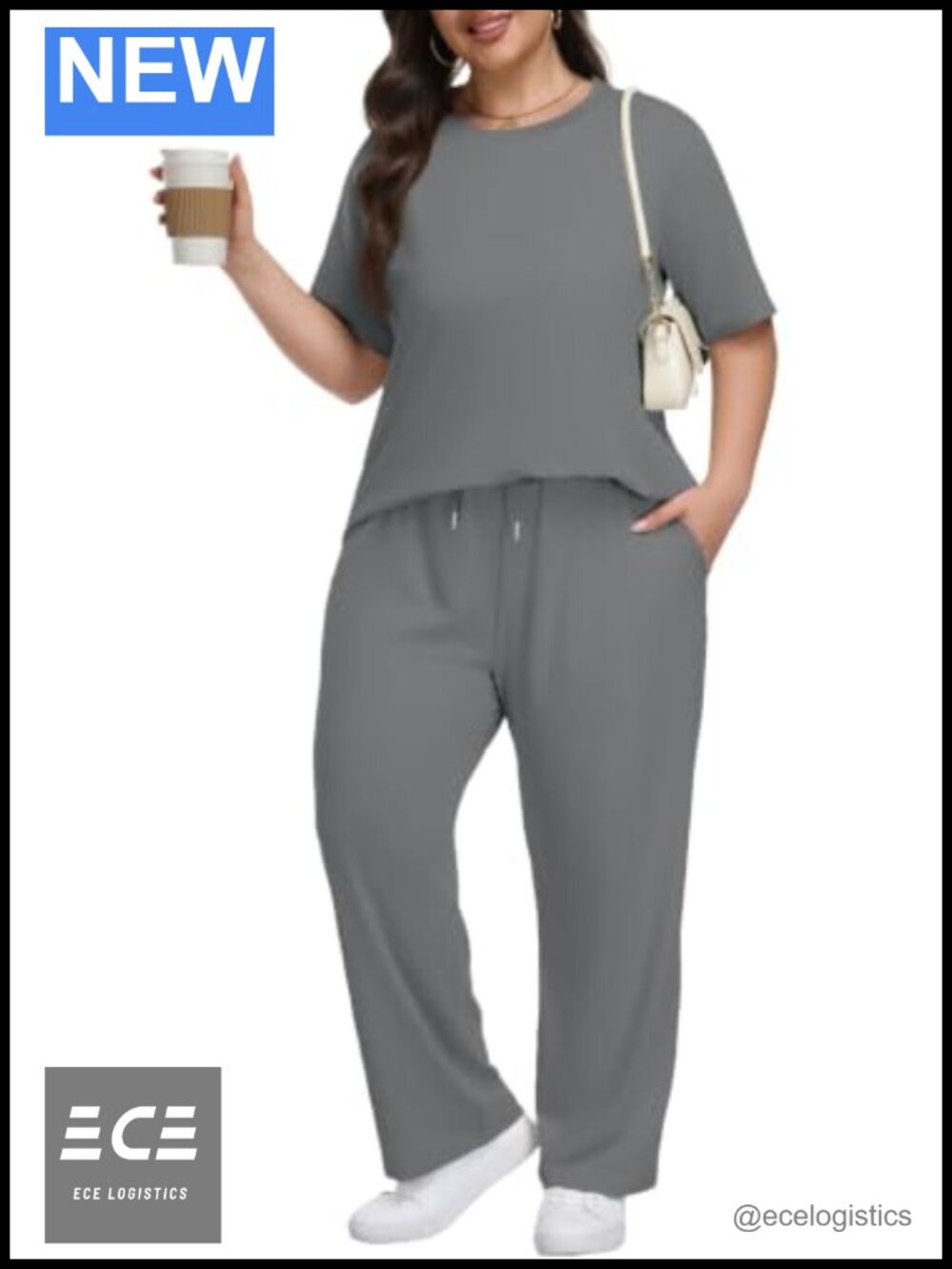 Plus Size 2 Piece Lounge Set Short Sleeve Top Shorts Travel Outfit
